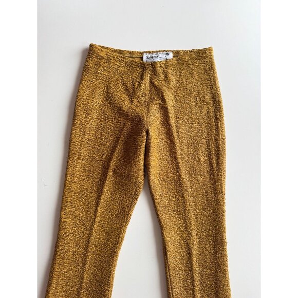 Vintage 90's TRIPP NYC Gold Ruched Slim Fit Flared Pants Trousers, Size M - Picture 3 of 15